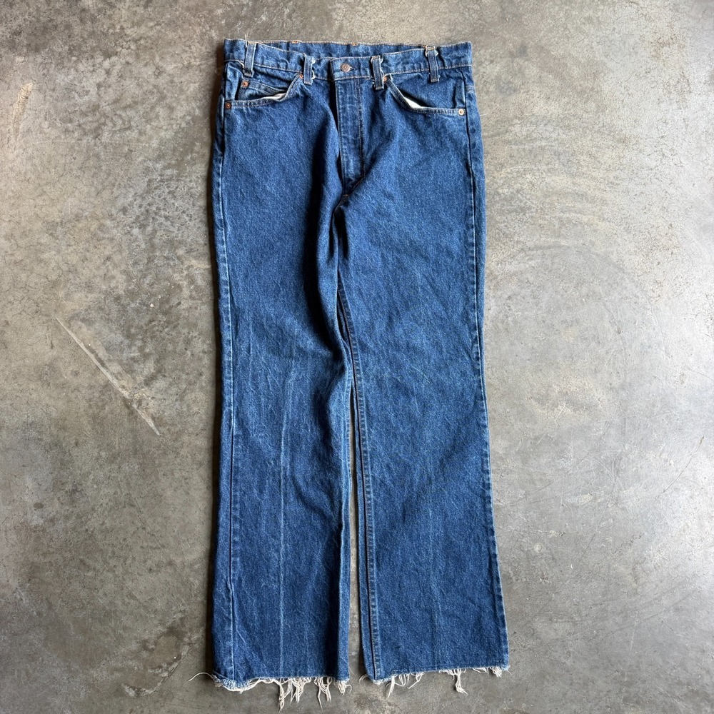 Vintage Levis 517 Orange Tab Jeans Men 33x30 Made in USA Blue Bootcut 20517-0217